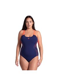 Strój kąpielowy damski jednoczęściowy na basen Arena Reflecting. Kolor: pomarańczowy, niebieski, wielokolorowy #1