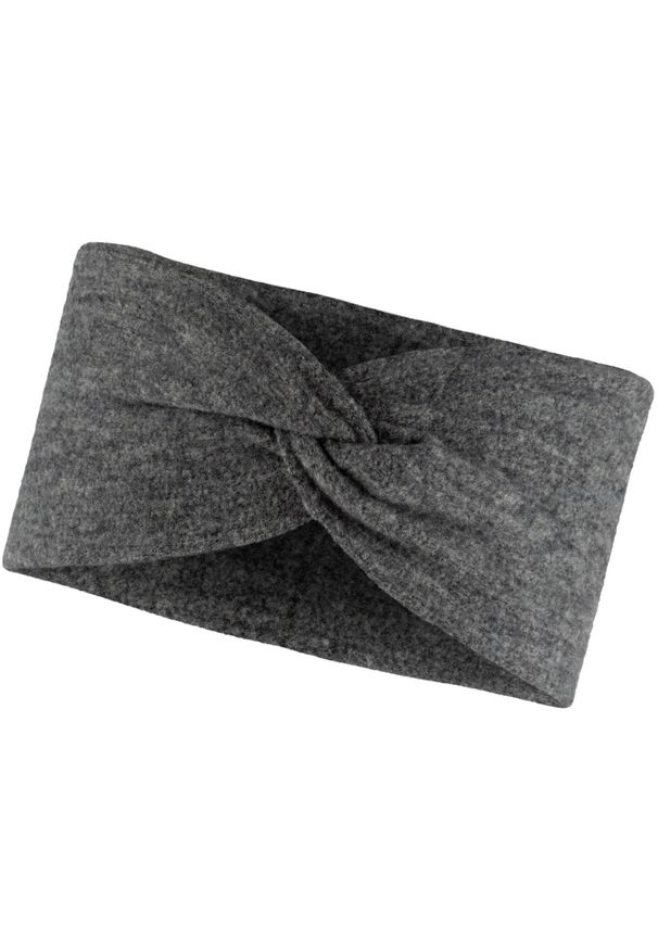 Buff - Opaska z wełną merino BUFF Merino FLeece Headband Solid. Kolor: szary. Materiał: wełna. Styl: sportowy