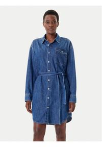G-Star RAW - G-Star Raw Sukienka jeansowa D26814-D252 Granatowy Regular Fit. Kolor: niebieski. Materiał: bawełna