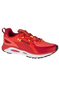 Buty sportowe Sneakersy męskie, Under Armour Hovr Infinite Summit 2. Kolor: czerwony. Materiał: materiał, syntetyk, tkanina. Sport: turystyka piesza