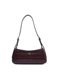 Calvin Klein Torebka Ck Croc Small LV04F3283G Bordowy. Kolor: czerwony. Materiał: skórzane