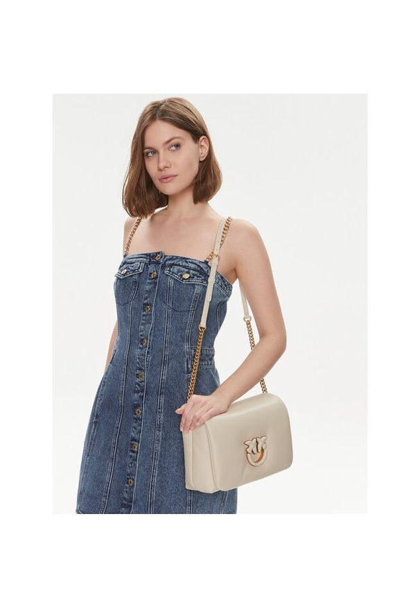 Pinko - Torebka PINKO. Kolor: kremowy