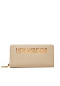 Love Moschino - LOVE MOSCHINO Duży Portfel Damski JC5611PP1MKD0110 Beżowy. Kolor: beżowy. Materiał: skóra