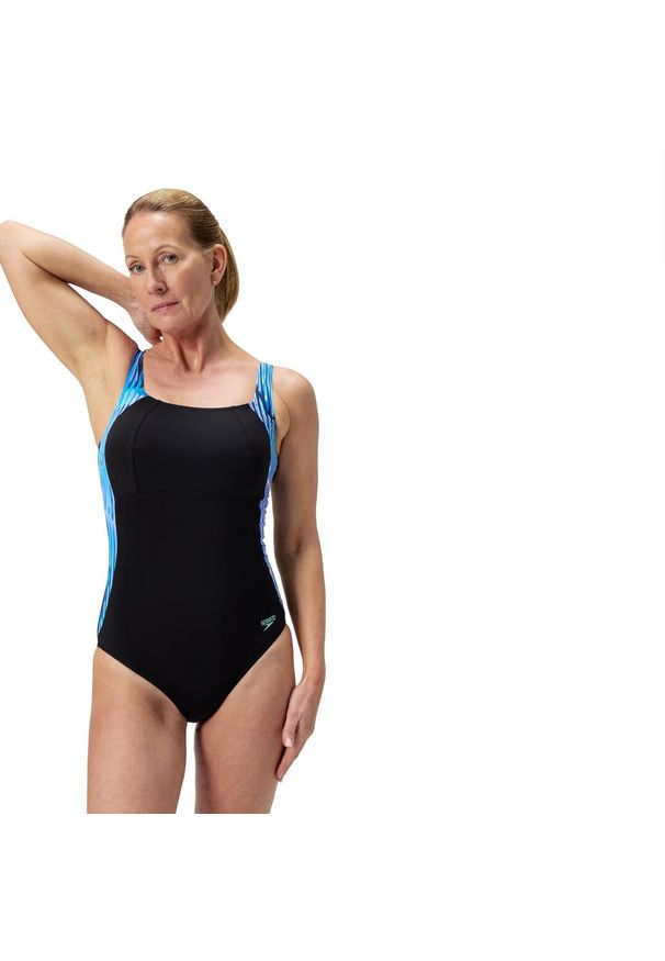 Strój kąpielowy damski Speedo Lunalustre. Kolor: czarny. Materiał: materiał