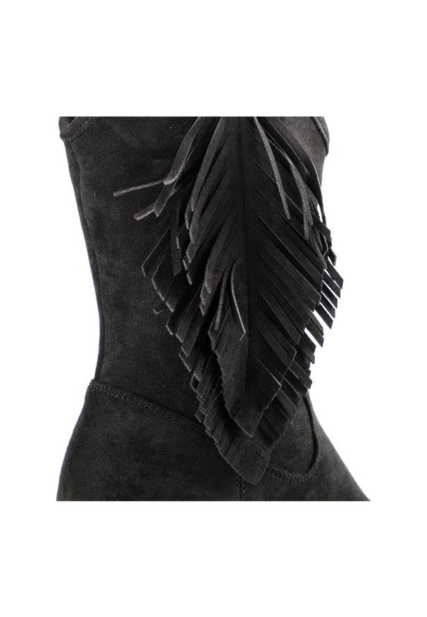 Czarne Botki S.Barski Damskie Modne Buty Na Obcasie. Okazja: na co dzień. Kolor: czarny. Materiał: materiał. Szerokość cholewki: normalna. Obcas: na obcasie. Styl: boho, elegancki, casual, street. Wysokość obcasa: średni