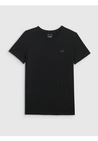 4f - 4F T-shirt slim gładki męski - czarny XXL. Okazja: na co dzień. Kolor: czarny. Materiał: bawełna. Wzór: gładki. Styl: casual