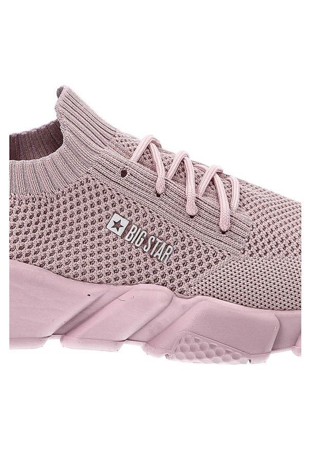 Big-Star - Różowe Sneakersy Big Star Damskie Buty Sportowe. Kolor: różowy. Materiał: materiał. Szerokość cholewki: normalna. Wzór: kolorowy. Styl: sportowy