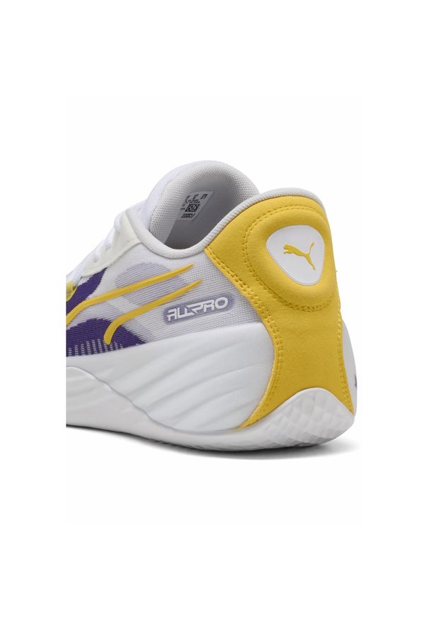 Puma - Buty do koszykówki unisex All-Pro NITRO™ LA PUMA Team Violet Pelé Yellow Purple. Kolor: żółty, wielokolorowy, fioletowy. Materiał: materiał, syntetyk. Sport: koszykówka
