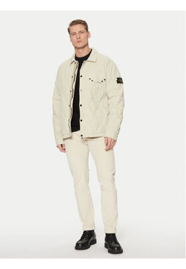 Stone Island Kurtka przejściowa 8115Q0633 Beżowy Regular Fit. Kolor: beżowy. Materiał: bawełna