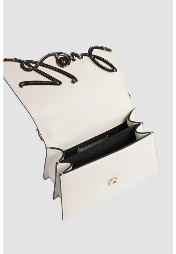 Karl Lagerfeld - KARL LAGERFELD Biała mała skórzana torebka K/Signature 2.0. Kolor: biały. Wzór: aplikacja. Materiał: skórzane. Styl: casual, elegancki, wizytowy