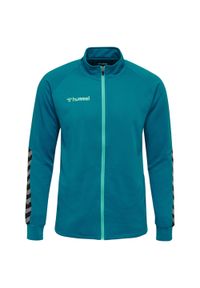 Kurtka Hummel Zip hmlAUTHENTIC Poly. Kolor: turkusowy, niebieski, wielokolorowy. Materiał: tkanina, poliester. Sport: fitness #1