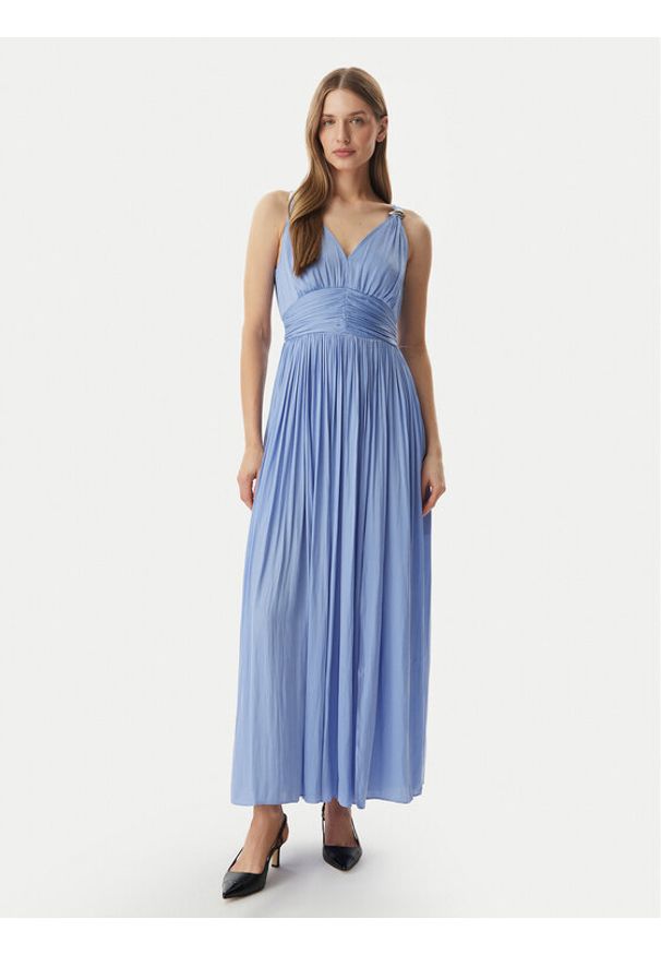 Morgan Sukienka wieczorowa 261-RLOUNA Niebieski Regular Fit. Kolor: niebieski. Materiał: syntetyk. Styl: wizytowy