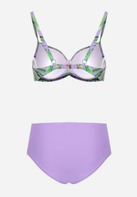 Born2be - Fioletowe Bikini Majtki Figi z Siateczkowymi Wstawkami i Biustonosz w Liście Kinella. Kolor: fioletowy #5