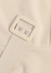 Renee - Beżowa Sukienka o Rozkloszowanym Kroju z Ozdobnym Paskiem Desiliena. Okazja: na co dzień. Kolor: beżowy. Materiał: denim. Typ sukienki: rozkloszowane. Styl: klasyczny, elegancki, casual #4