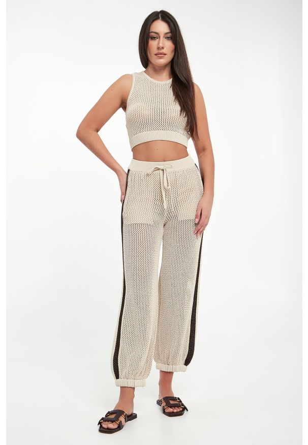 Pinko - Top damski ażurowy Morus PINKO. Wzór: ażurowy