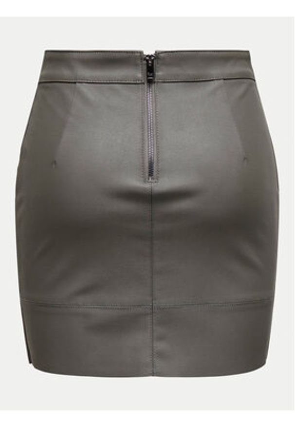 only - ONLY Spódnica z imitacji skóry Base 15164809 Szary Slim Fit. Kolor: szary. Materiał: skóra