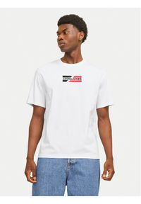 Jack & Jones - Jack&Jones T-Shirt Corp Graphic 12268415 Biały Regular Fit. Kolor: biały. Materiał: bawełna