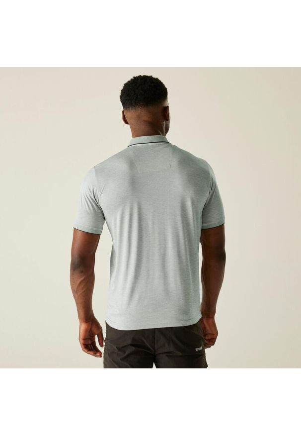 Regatta - Remex II męska koszulka polo. Okazja: na spacer. Typ kołnierza: polo. Kolor: wielokolorowy, niebieski, szary. Długość rękawa: krótki rękaw. Długość: krótkie