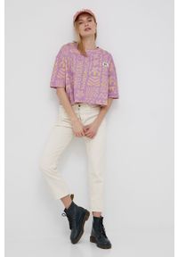 Quiksilver t-shirt bawełniany kolor fioletowy. Kolor: fioletowy. Materiał: bawełna #2