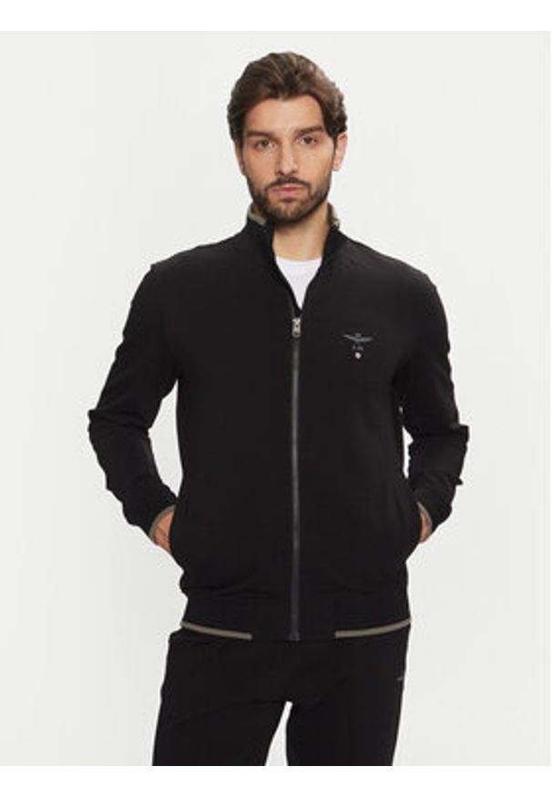 Aeronautica Militare Bluza 242TF082F459 Czarny Regular Fit. Kolor: czarny. Materiał: bawełna