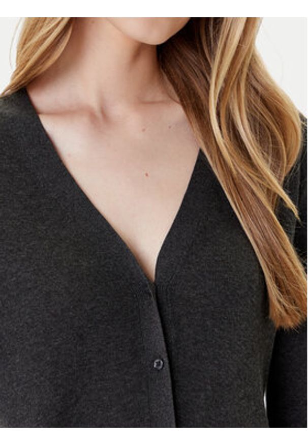 Calvin Klein Kardigan LV044C346G Szary Regular Fit. Kolor: szary. Materiał: wiskoza