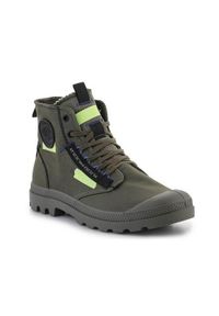 Buty do chodzenia unisex Palladium Pampa HI Recraft. Wysokość cholewki: za kostkę. Zapięcie: sznurówki. Kolor: zielony. Materiał: syntetyk, tkanina, materiał. Szerokość cholewki: normalna. Sport: turystyka piesza #1