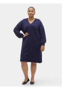 Vero Moda Curve Sukienka dzianinowa 10294755 Granatowy Loose Fit. Kolor: niebieski. Materiał: syntetyk #4