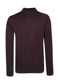 Półgolf Burgundowy Bawełniany, Prosty Krój, Klasyczny, Męski -Brave Soul. Kolor: czerwony. Materiał: bawełna. Sezon: zima, jesień. Styl: klasyczny #4