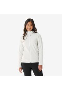 quechua - Polar turystyczny damski Quechua MH500 zamek. Kolor: beżowy. Materiał: polar. Sport: turystyka piesza