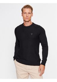 Guess Sweter M3BR17 Z38V2 Czarny Slim Fit. Kolor: czarny. Materiał: syntetyk