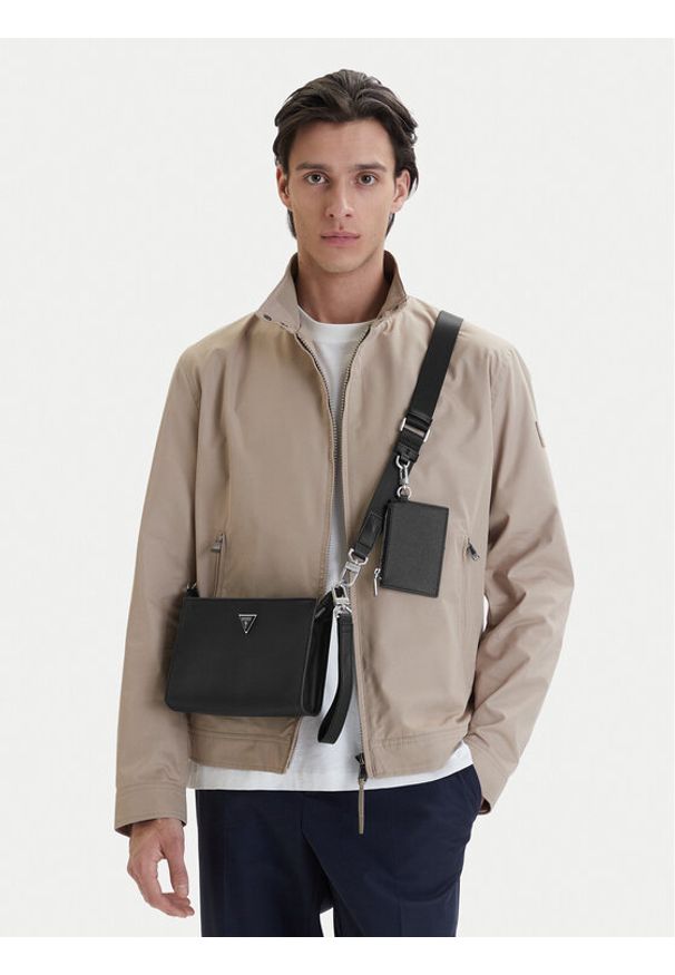 Guess Saszetka HMMISA P6157 Czarny. Kolor: czarny. Materiał: skóra