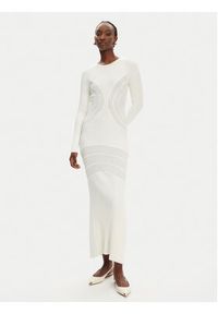 Pinko - PINKO Sukienka dzianinowa Vettore Abito 104631 A2E6 Z09 Écru Slim Fit. Materiał: syntetyk #4