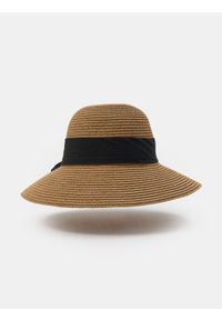 Sinsay - Słomkowy kapelusz z ozdobną wstążką - beżowy. Kolor: beżowy #1