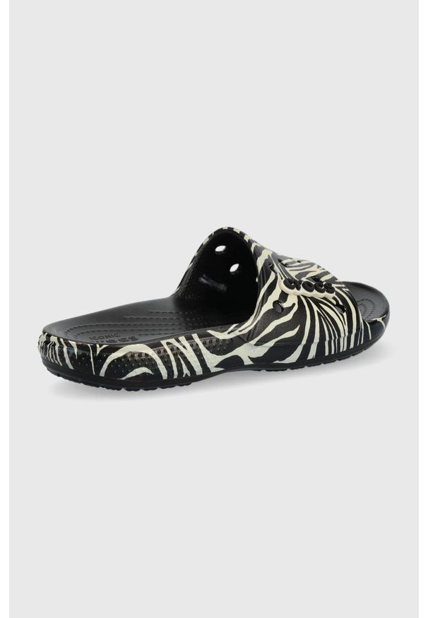 Crocs klapki damskie kolor czarny. Kolor: czarny. Materiał: guma, materiał