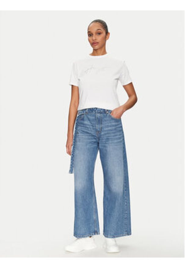 Hugo - HUGO T-Shirt Damacia 50535491 Biały Regular Fit. Kolor: biały. Materiał: bawełna