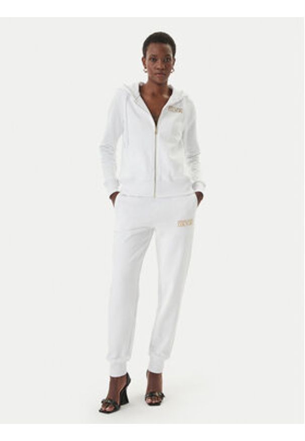 Versace Jeans Couture Bluza 80HAIT00 CF01T Biały Regular Fit. Typ kołnierza: kołnierzyk włoski. Kolor: biały. Materiał: bawełna