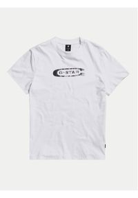 G-Star RAW - G-Star Raw T-Shirt Distressed D24365-336 Biały Regular Fit. Kolor: biały. Materiał: bawełna