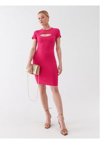 Guess Sukienka dzianinowa Lana WBYK95 KB9E2 Różowy Slim Fit. Kolor: różowy. Materiał: wiskoza #5
