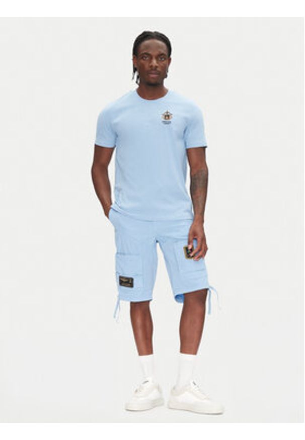 Aeronautica Militare T-Shirt 251TS2391J592 Błękitny Regular Fit. Kolor: niebieski. Materiał: bawełna