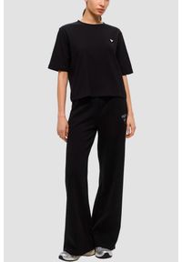 Guess - GUESS Czarny bawełniany t-shirt damski Colette Boxy, Rozmiar S. Okazja: na co dzień. Kolor: czarny. Materiał: bawełna. Styl: elegancki, casual #2