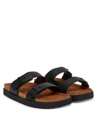 TOMMY HILFIGER - Tommy Hilfiger Klapki Cork Adjustable Lth Sandal FM0FM05754 Czarny. Kolor: czarny. Materiał: skóra, zamsz #2