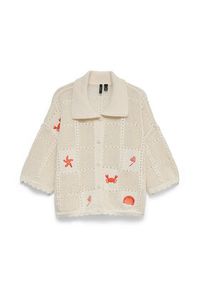 Vero Moda Kardigan Esmey 10350991 Kremowy Regular Fit. Kolor: kremowy. Materiał: syntetyk #3