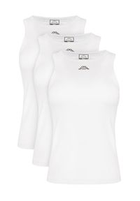 Kappa Komplet 3 topów Logo Myrta 38277KW Biały Regular Fit. Kolor: biały. Materiał: bawełna