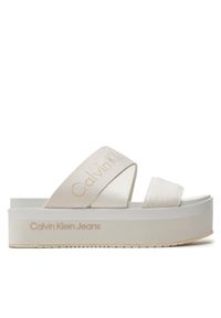 Calvin Klein Jeans Klapki Flatform Sandal Webbing In Mr YW0YW01361 Biały. Kolor: biały #1
