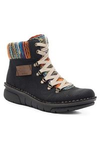 Rieker Botki 73343-00 Czarny. Kolor: czarny. Materiał: materiał #5