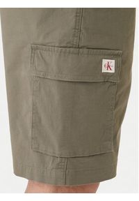Calvin Klein Jeans Szorty materiałowe LV04RB618G Khaki Regular Fit. Kolor: brązowy. Materiał: bawełna #4