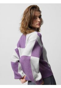 outhorn - Sweter o kroju boxy damski - kolorowy. Materiał: poliester, prążkowany, poliamid, materiał, akryl, dzianina. Wzór: kolorowy #6