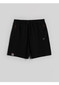 4f - 4F Spodenki dresowe męskie - czarne XXL. Kolor: czarny. Materiał: dresówka. Długość: krótkie. Sport: turystyka piesza, fitness #1
