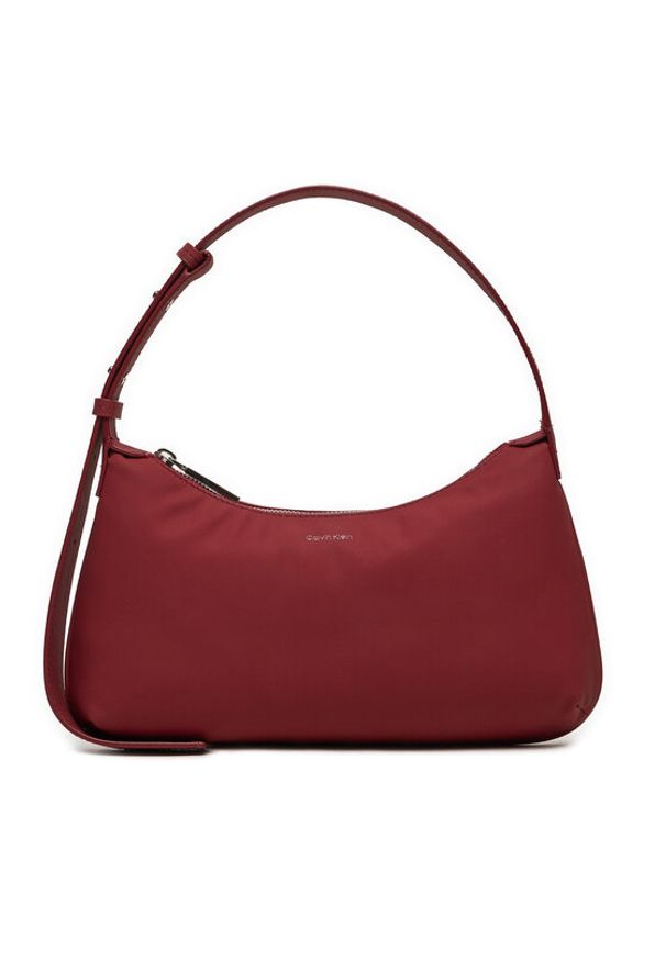 Calvin Klein Torebka Calvin Soft Shoulder Bag K60K612156 Bordowy. Kolor: czerwony. Materiał: skórzane