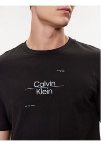 Calvin Klein T-Shirt Line Logo K10K112489 Czarny Regular Fit. Kolor: czarny. Materiał: bawełna #4